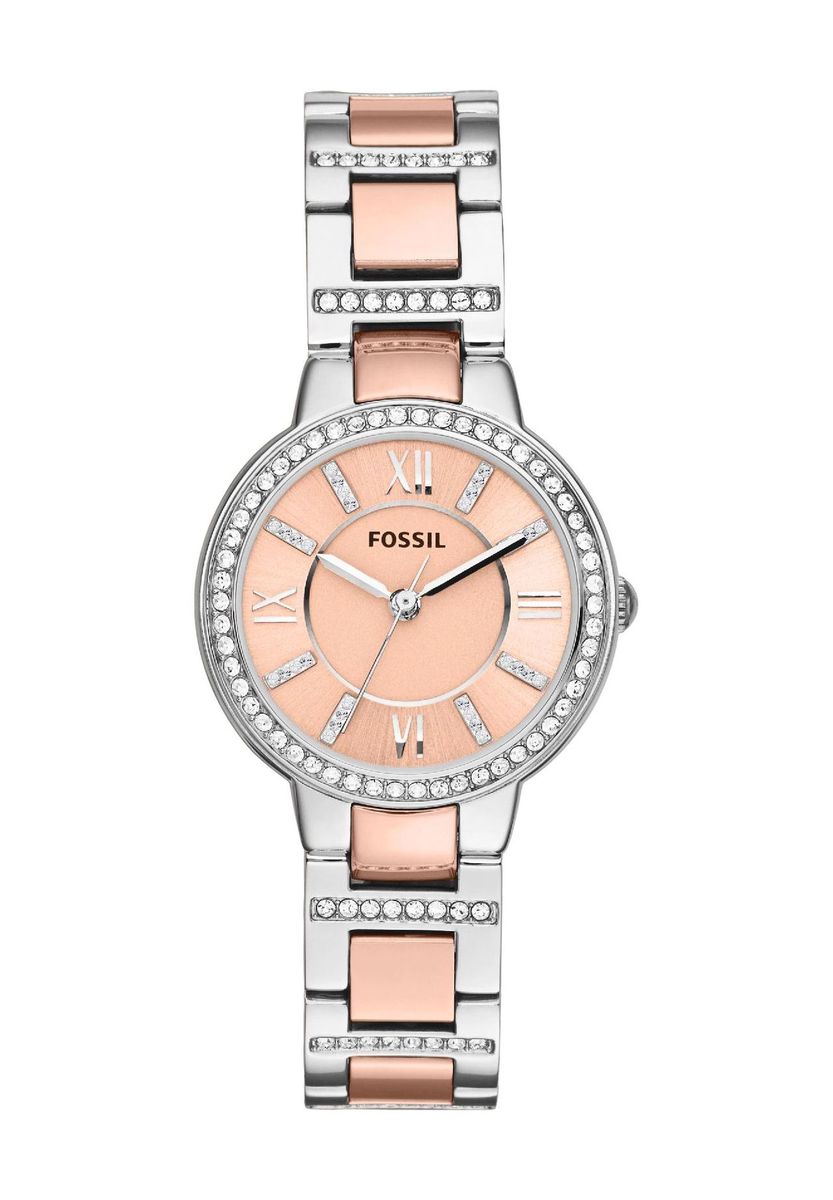 Elegante Bicolor Damenuhr mit Kristallen