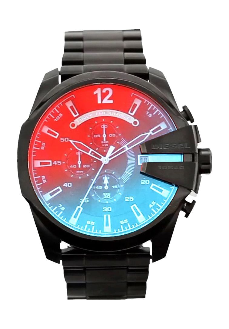 Herren Chronograph aus schwarzem Edelstahl