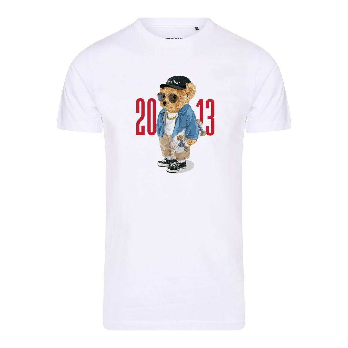 Skater Bär T-Shirt mit Grafikprint