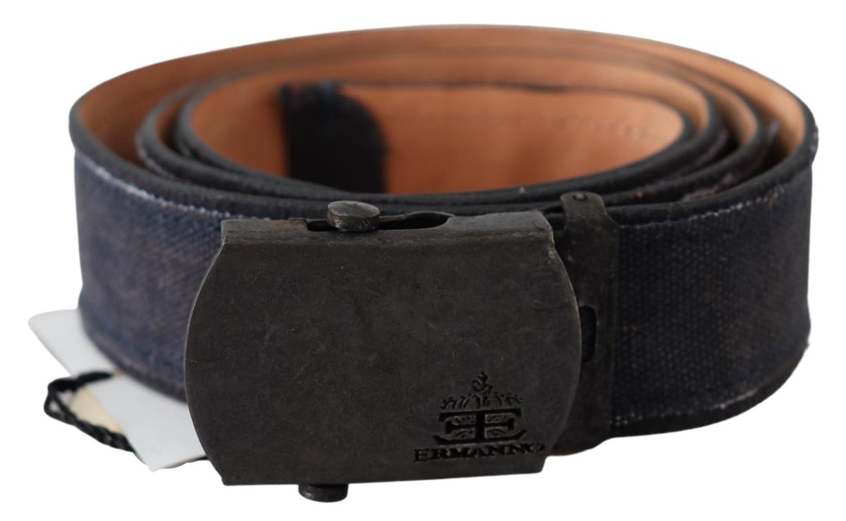 Ermanno Scervino Ceinture à boucle à cliquet en cuir bleu pour femme