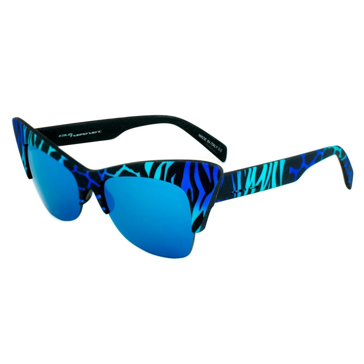 Blaue gemusterte Cat-Eye Sonnenbrille