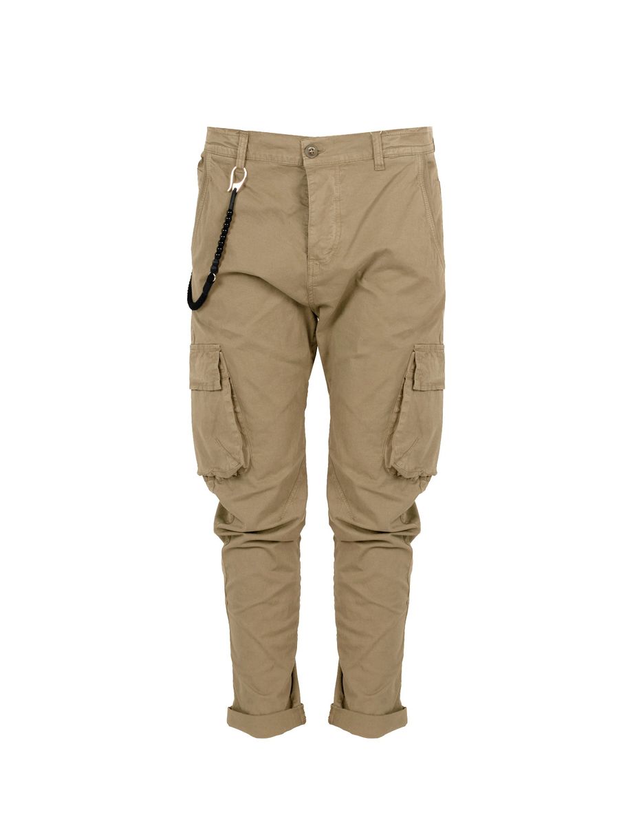 Beige Cargohose mit lockerer Passform