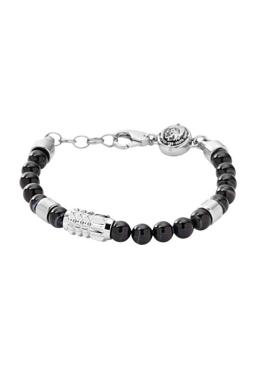 Herren Edelstahl Achat Perlen Armband