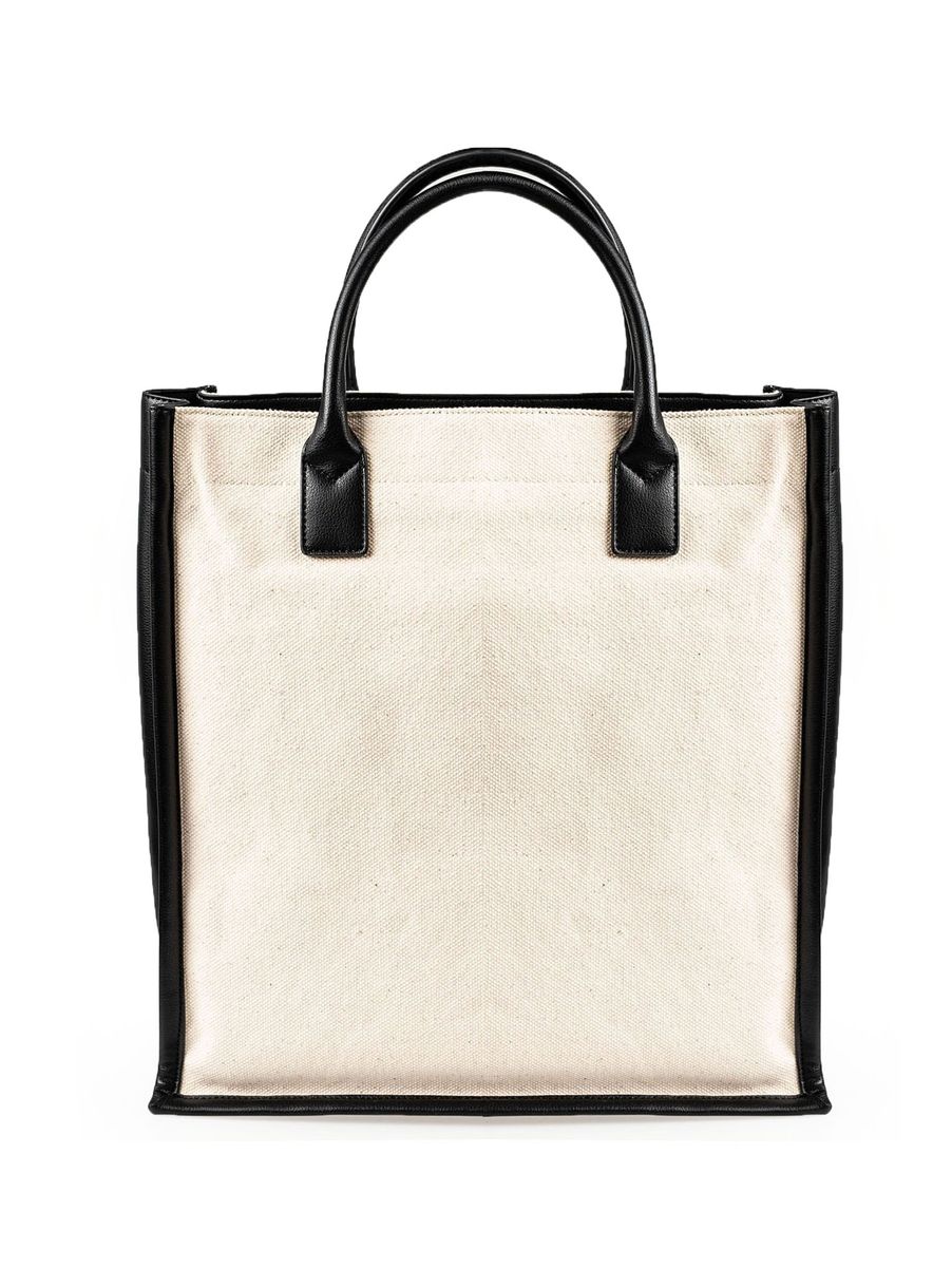 Canvas-Shopper mit Kontrastbesatz