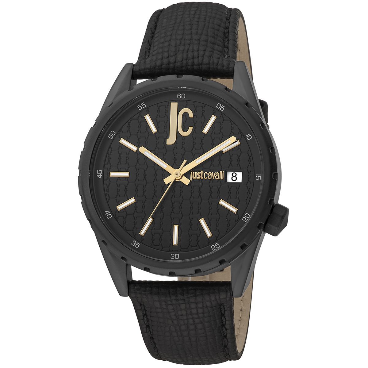 Herrenuhr mit schwarzem Lederarmband