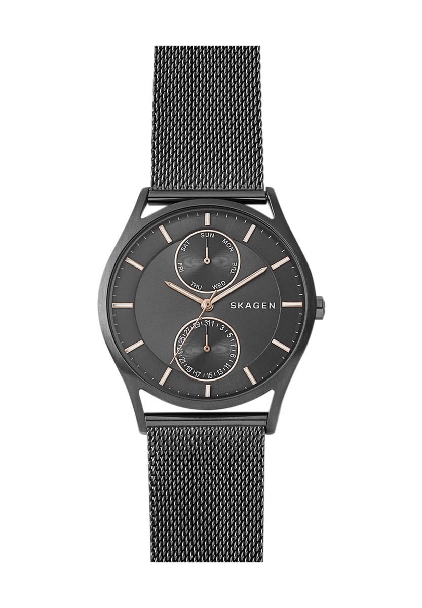 Moderne graue Multifunktions Mesh-Uhr