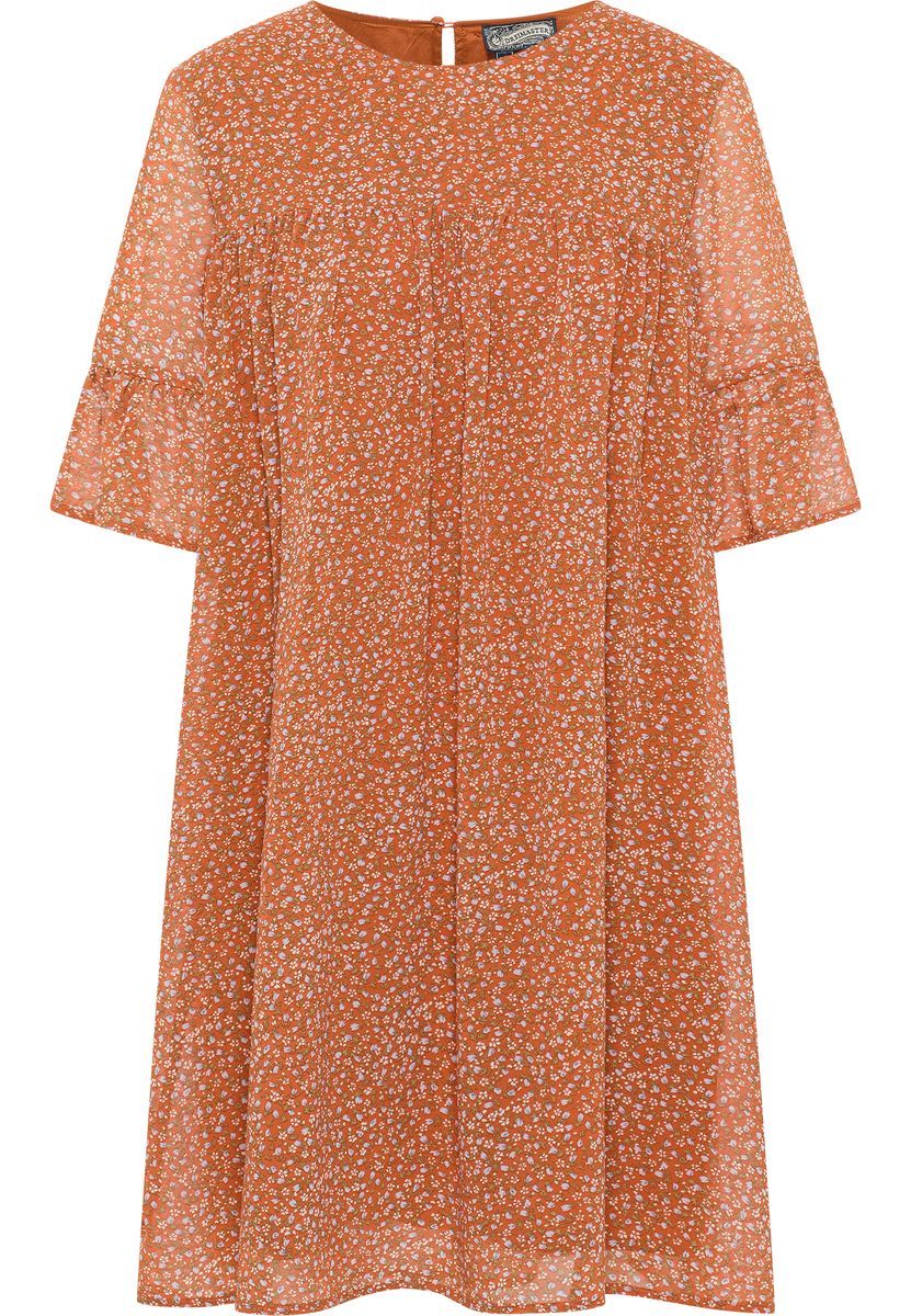 Dreimaster Kleid Damen Orange Mehrfarbig