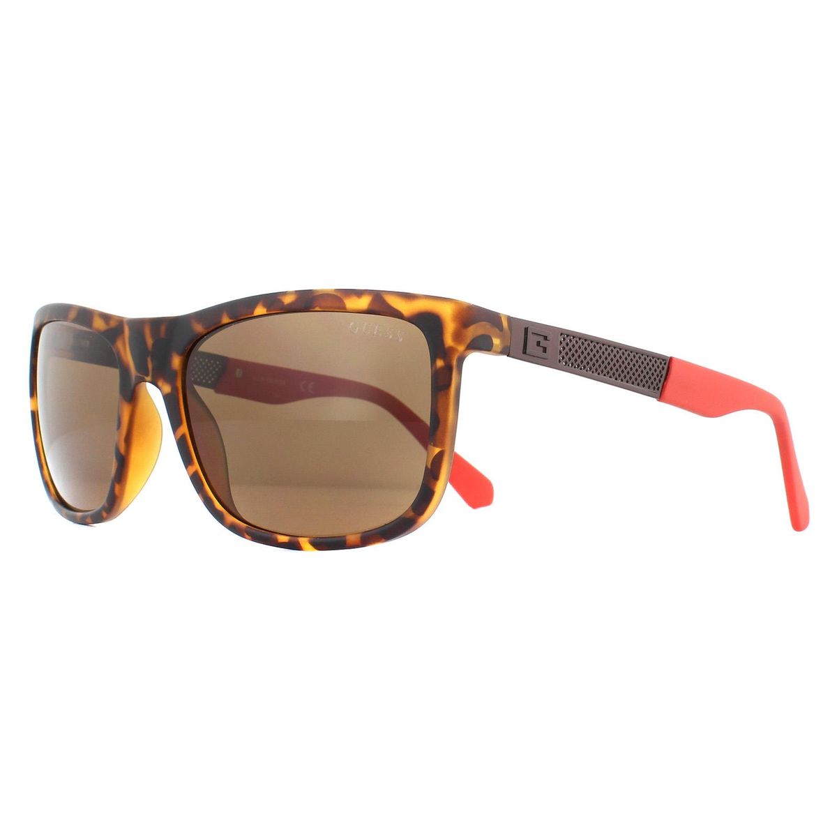 Rechteckige Sonnenbrille mit strukturierten Bügeln