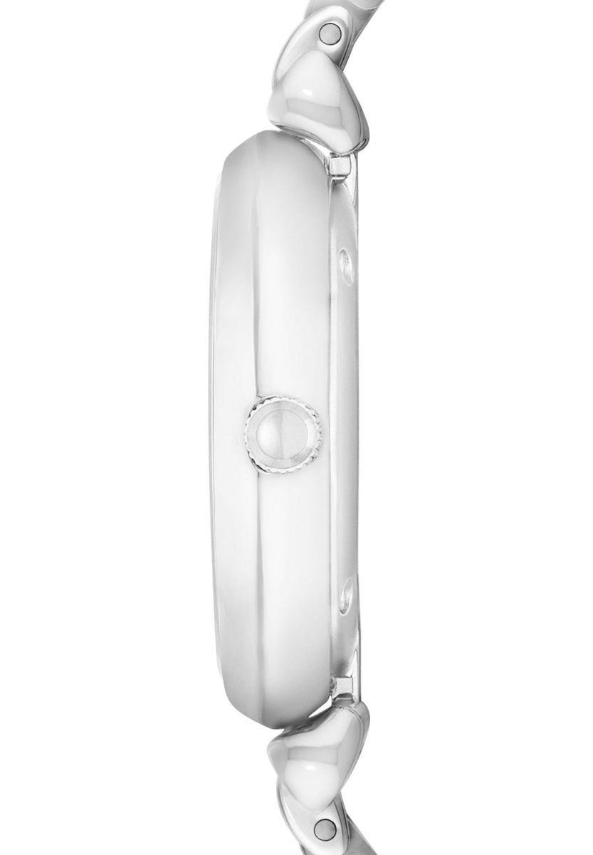 Elegante Silberne Armbanduhr mit Kristallzifferblatt