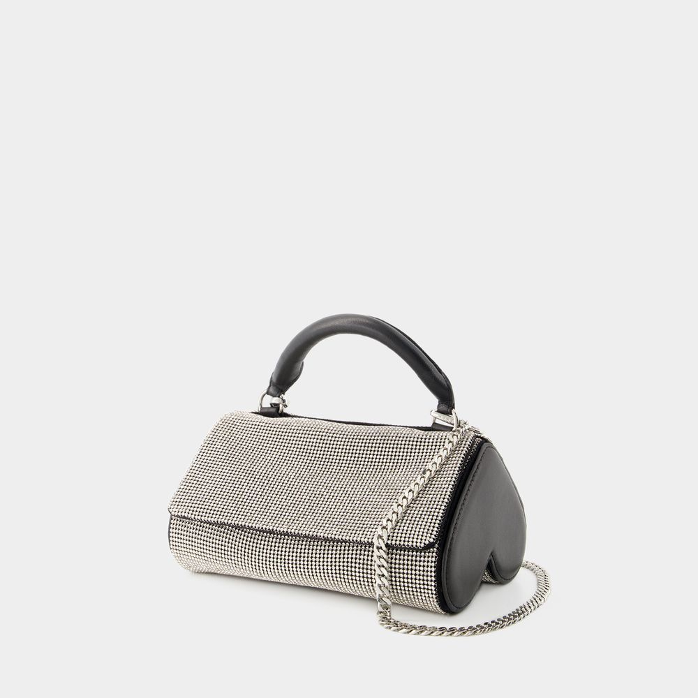 Herzförmige Henkeltasche mit Strass-Netz