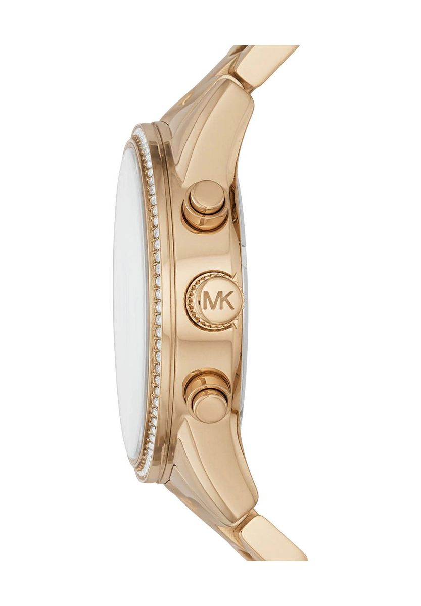 Eleganter goldfarbener Chronograph mit Kristallakzenten