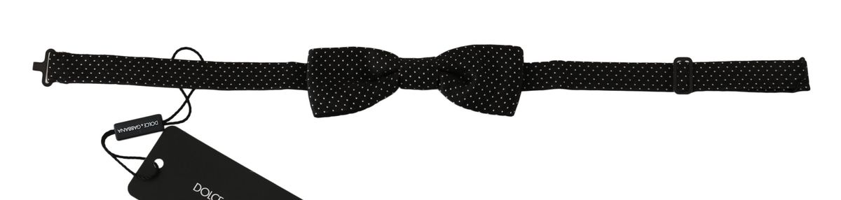 Schwarze Seidenfliege mit Polka Dots