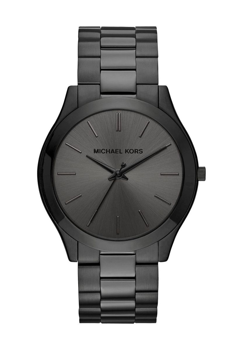 Minimalistische schwarze Edelstahluhr