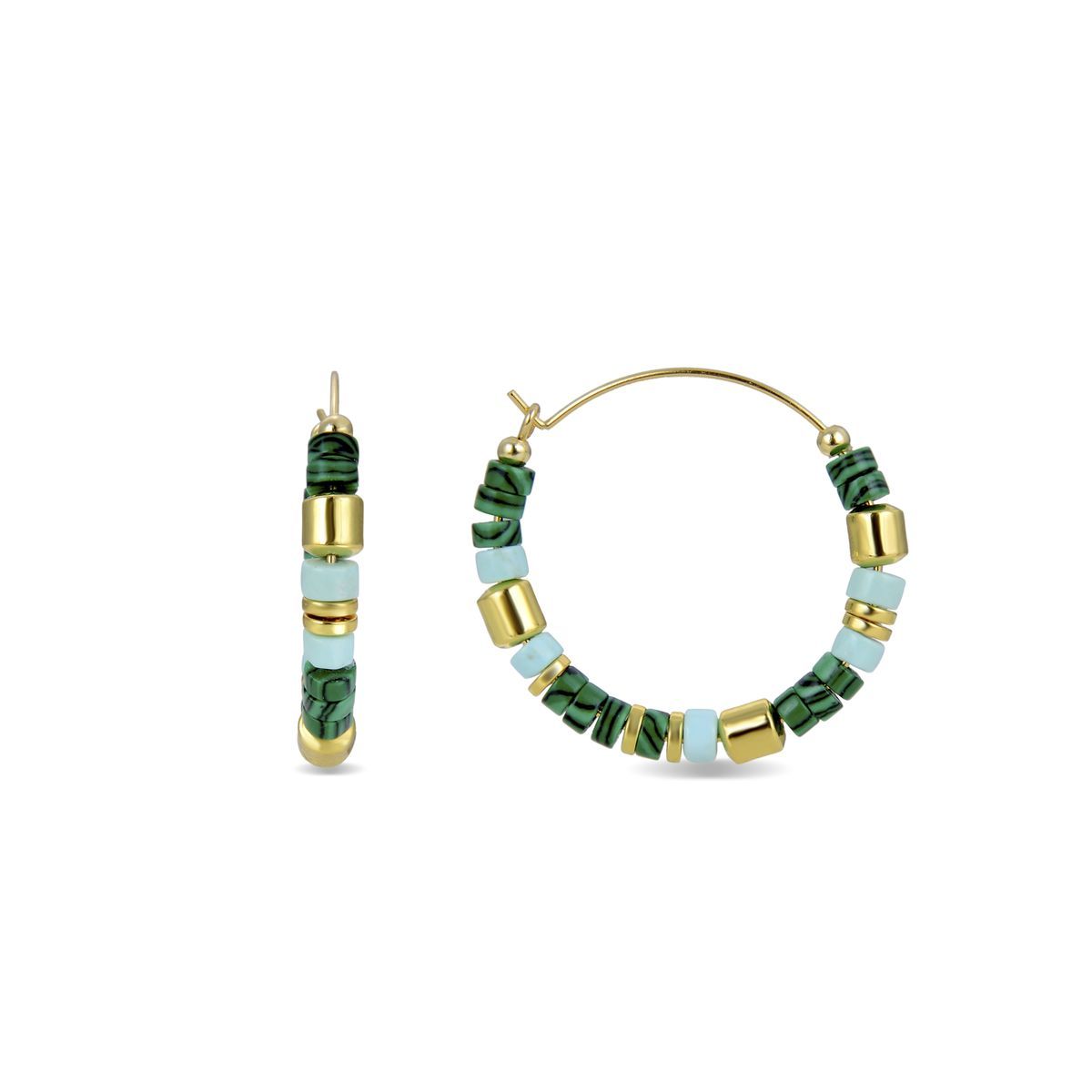 Ohrringe mit Malachit-Beads