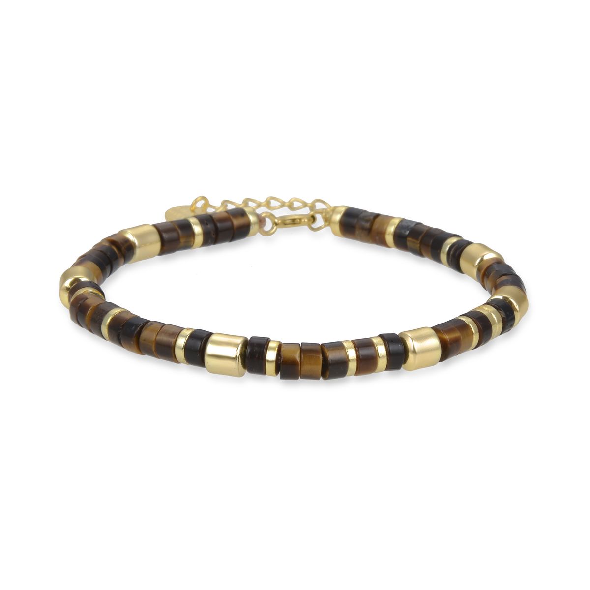 Gold- und Tigeraugenperlen-Armband