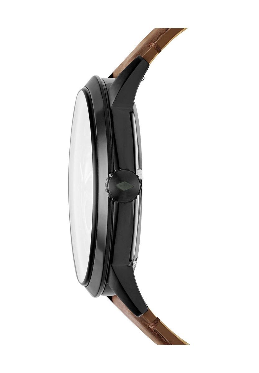 Herren-Automatikuhr mit Lederarmband