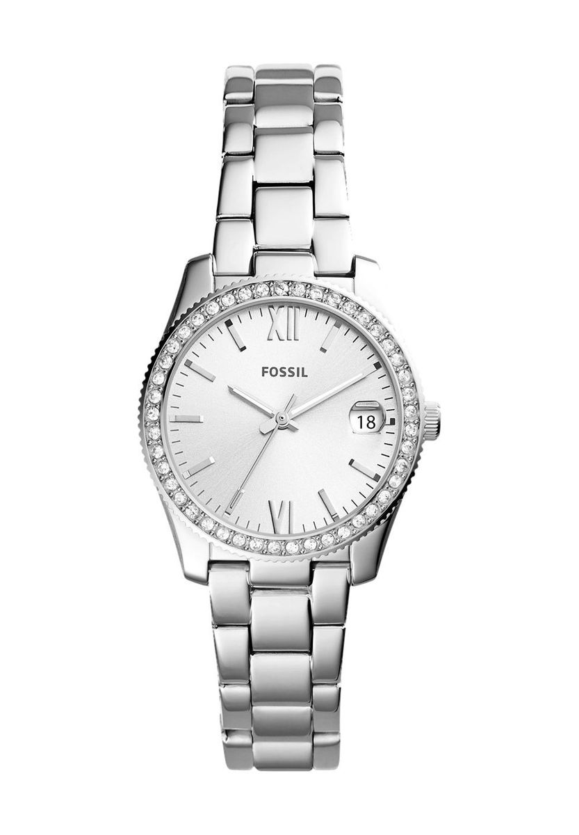 Elegante silberne Edelstahl-Damenuhr