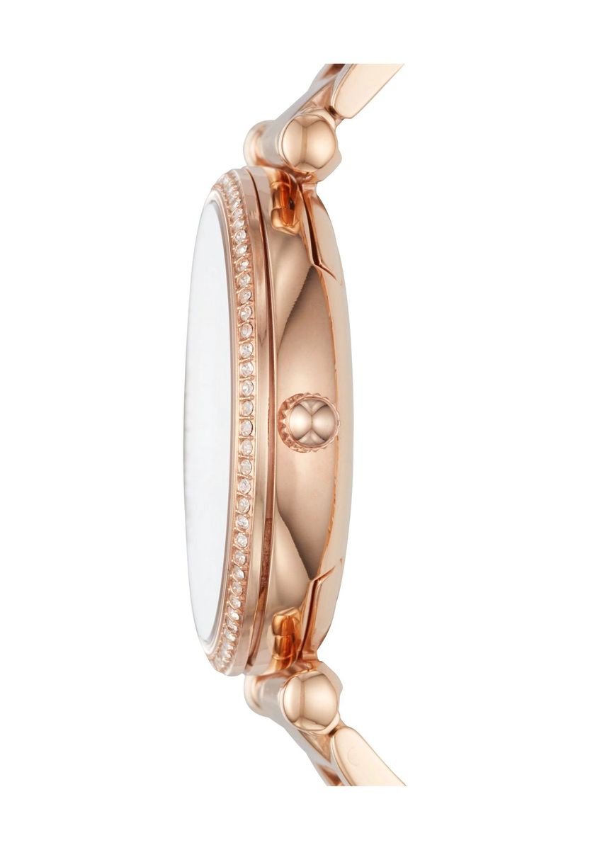 Roségoldene Armbanduhr mit Glitzer
