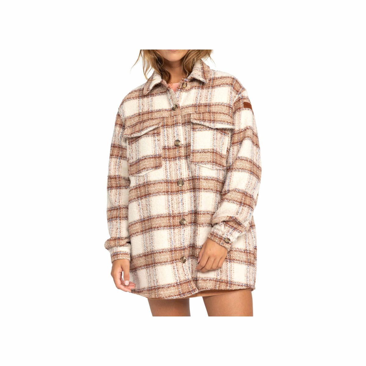 Damen Oversize Hemdjacke mit Karomuster
