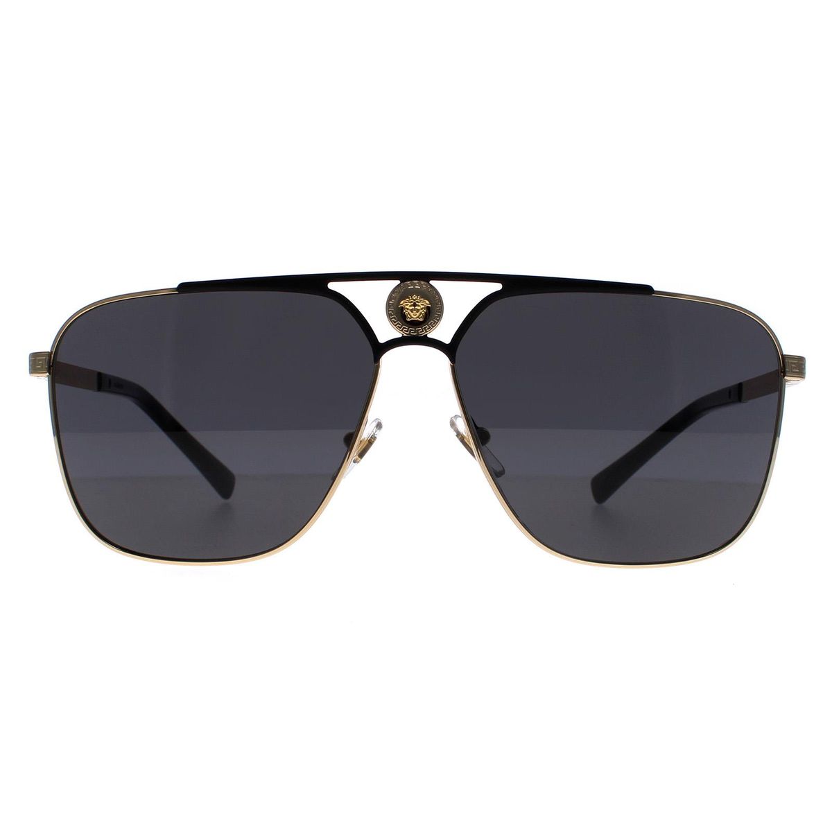Quadratische Aviator-Sonnenbrille mit Medusa-Akzent