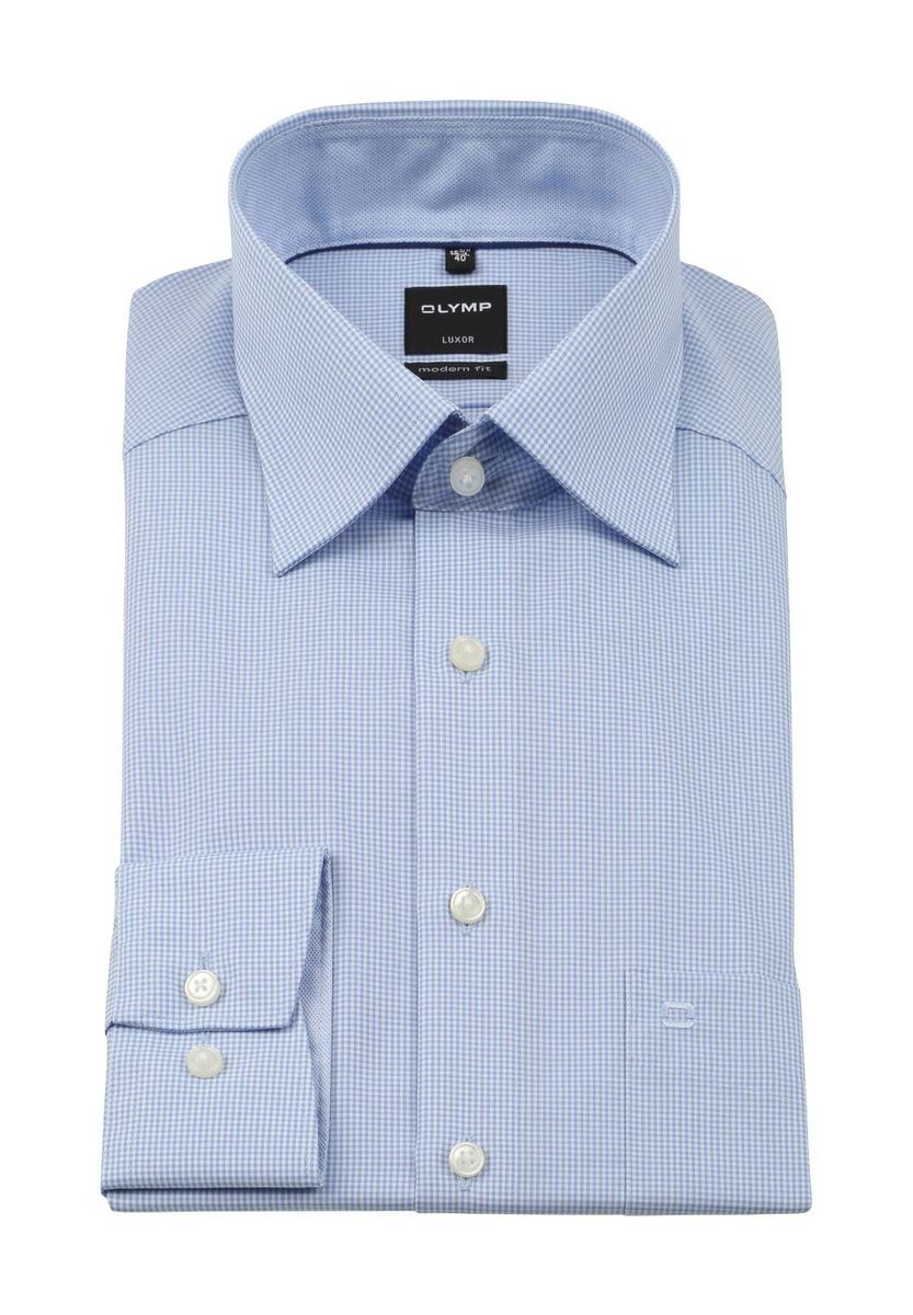 Modern Fit blaues kariertes Hemd