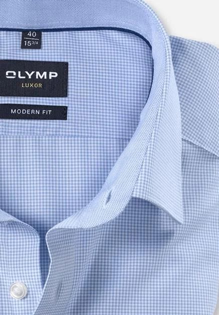 Modern Fit blaues kariertes Hemd