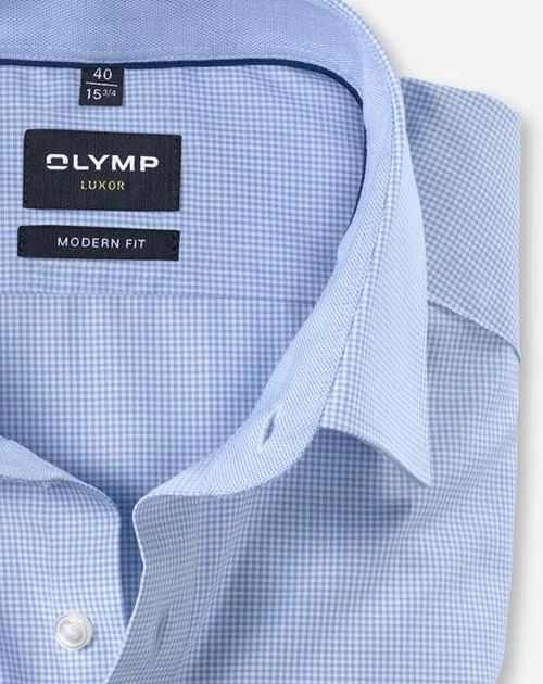Modern Fit blaues kariertes Hemd