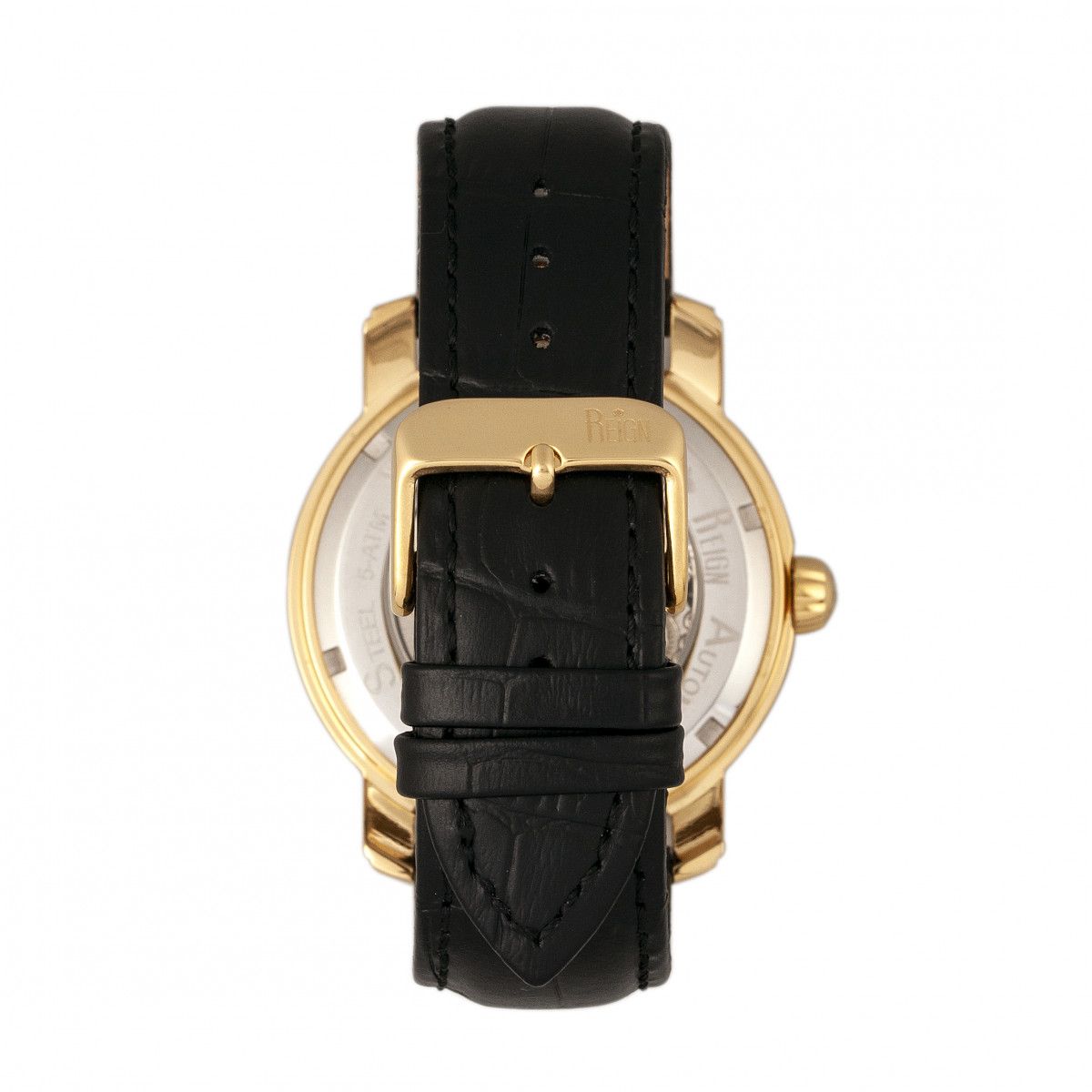 Skelett-Automatikuhr mit Lederarmband