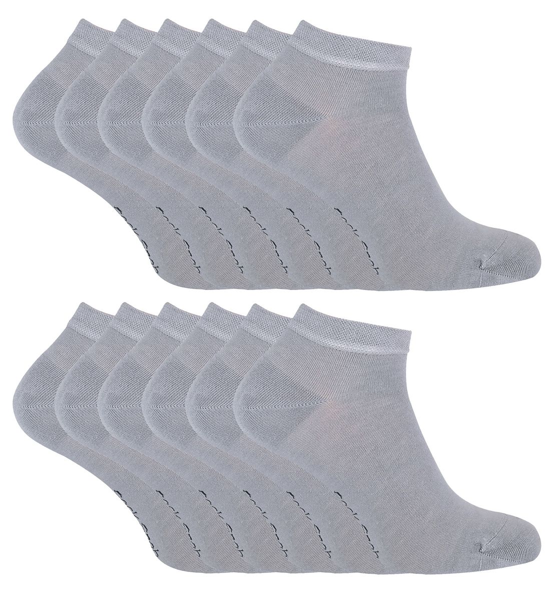 Sock Snob - 12 Paires Homme Chaussettes Sport Courtes Bambou - Gris