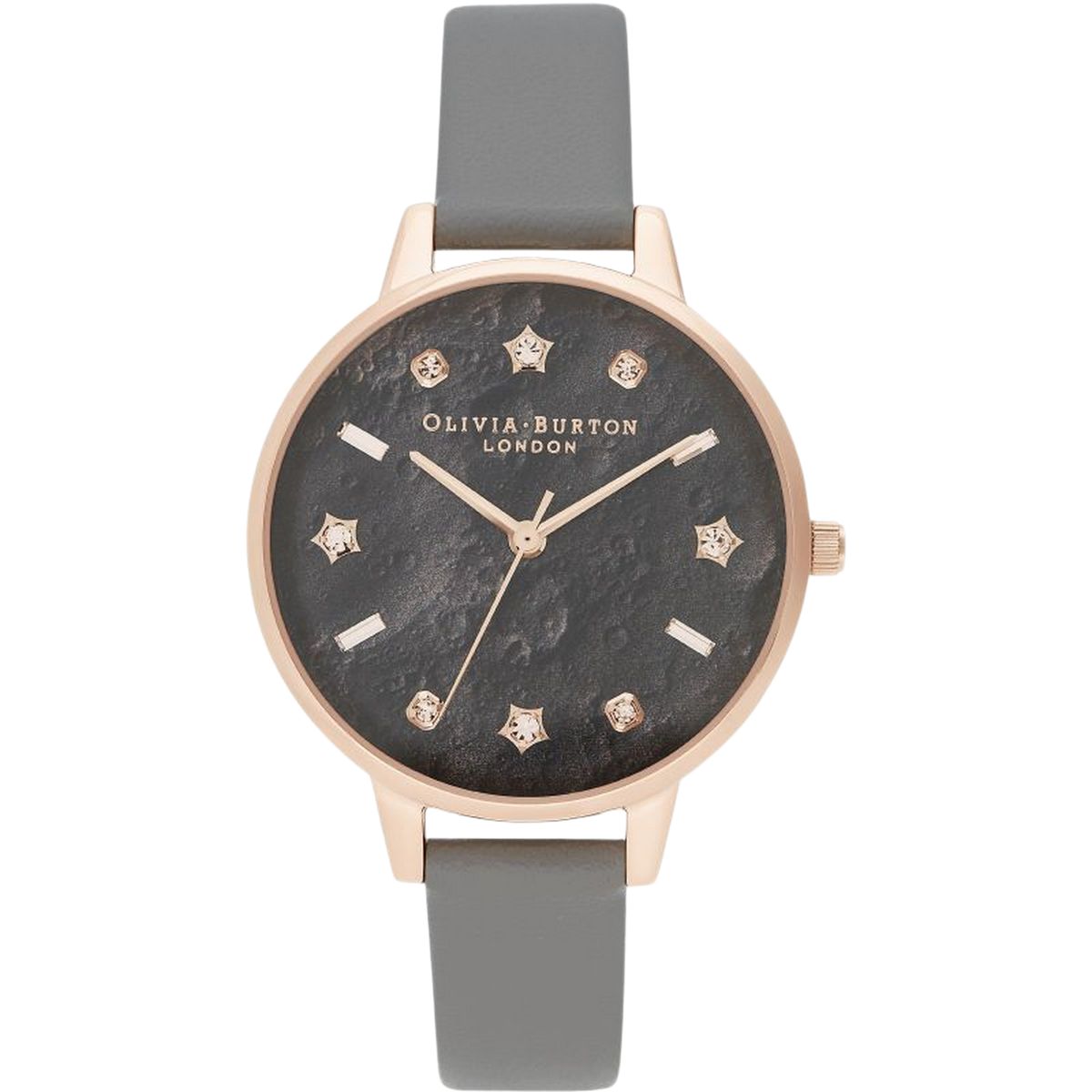 Damen Analog Uhr mit grauem Lederarmband