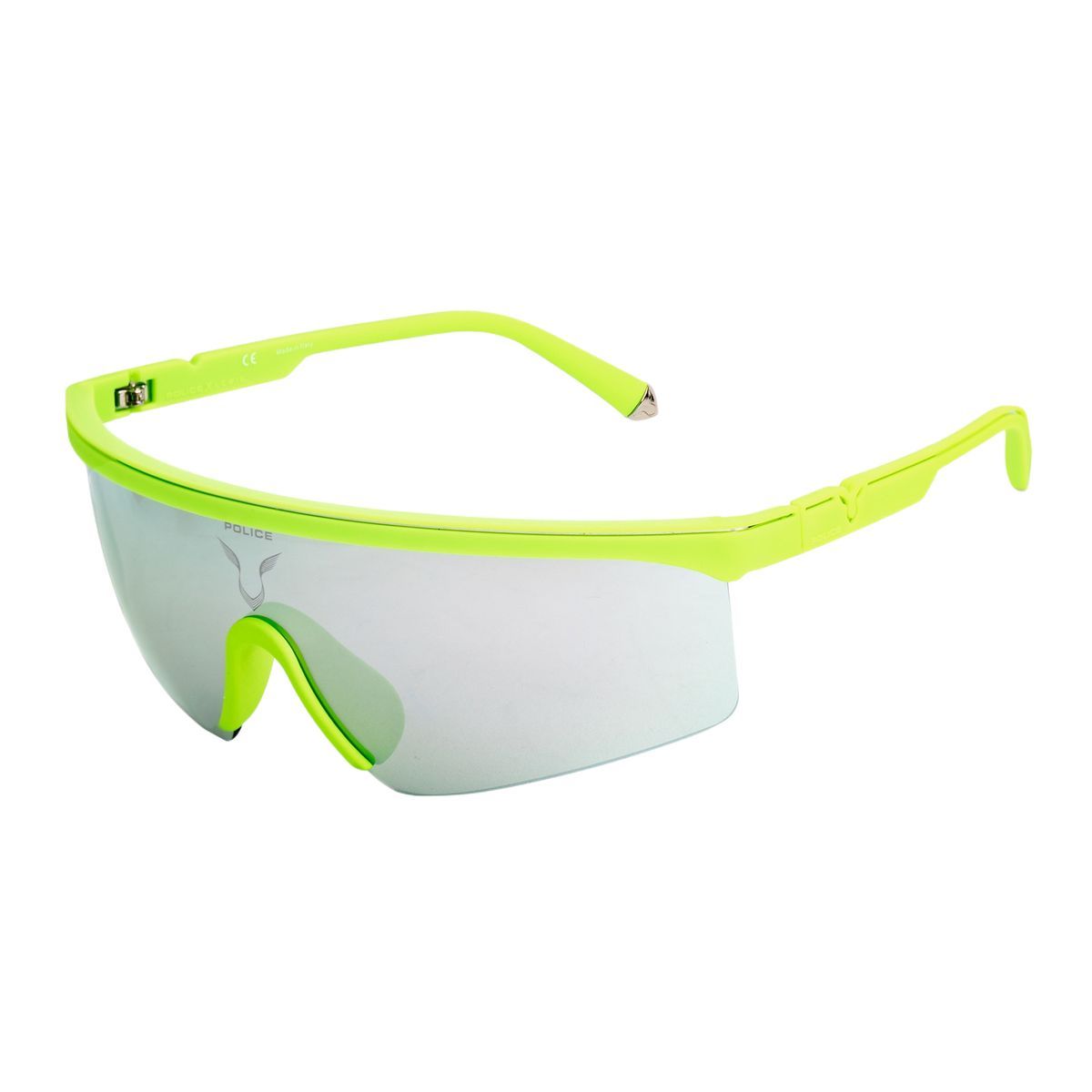 Moderne Shield Sonnenbrille in Neongrün