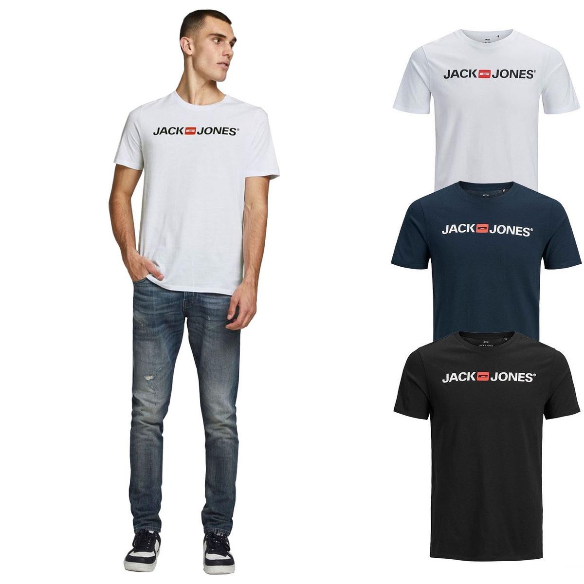 Herren Rundhals Logo T-Shirt Pack