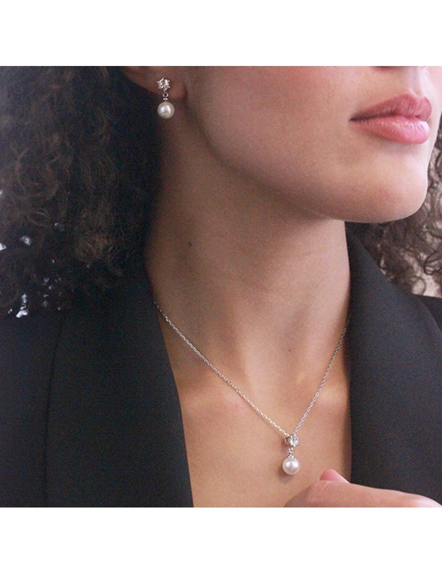 Elegantes Kristall- und Perlenset