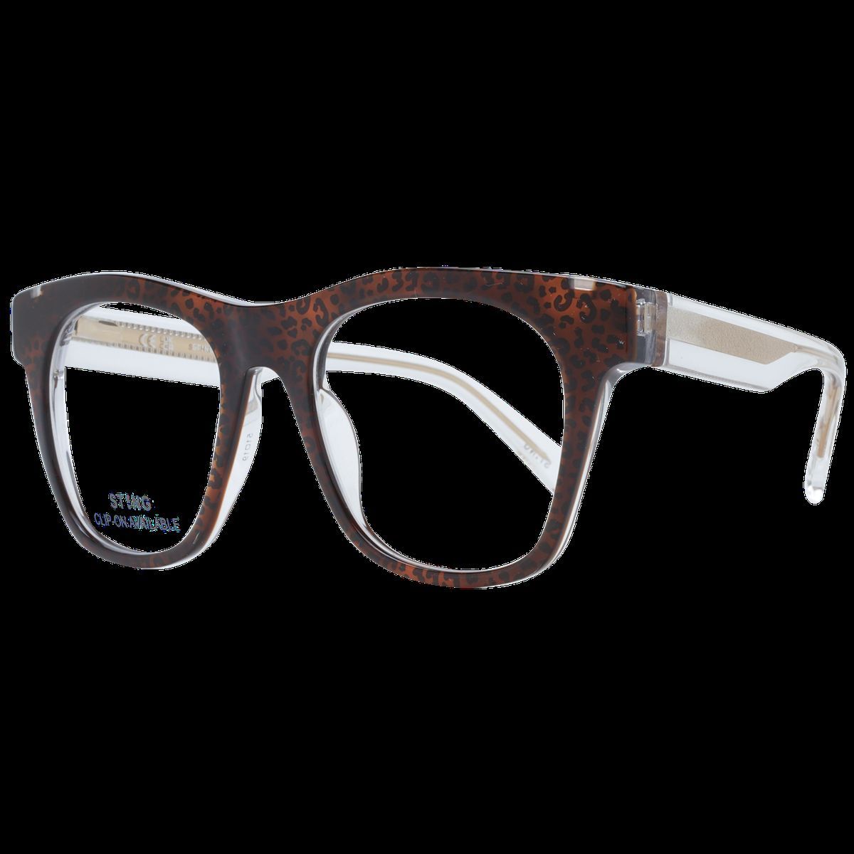 Braune gemusterte Unisex-Brille mit Vollrand