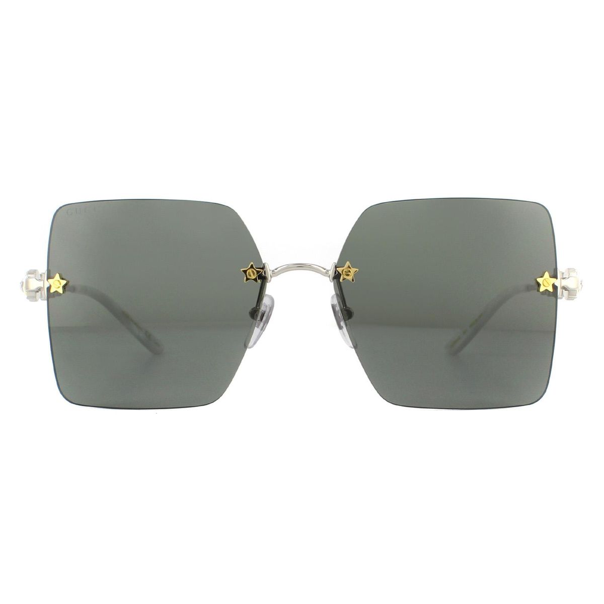 Randlose quadratische Sonnenbrille mit Stern-Details