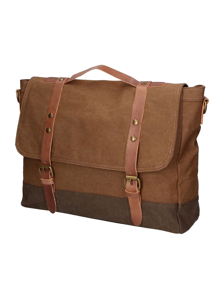 Robuste Zweifarbige Messenger-Tasche aus Canvas