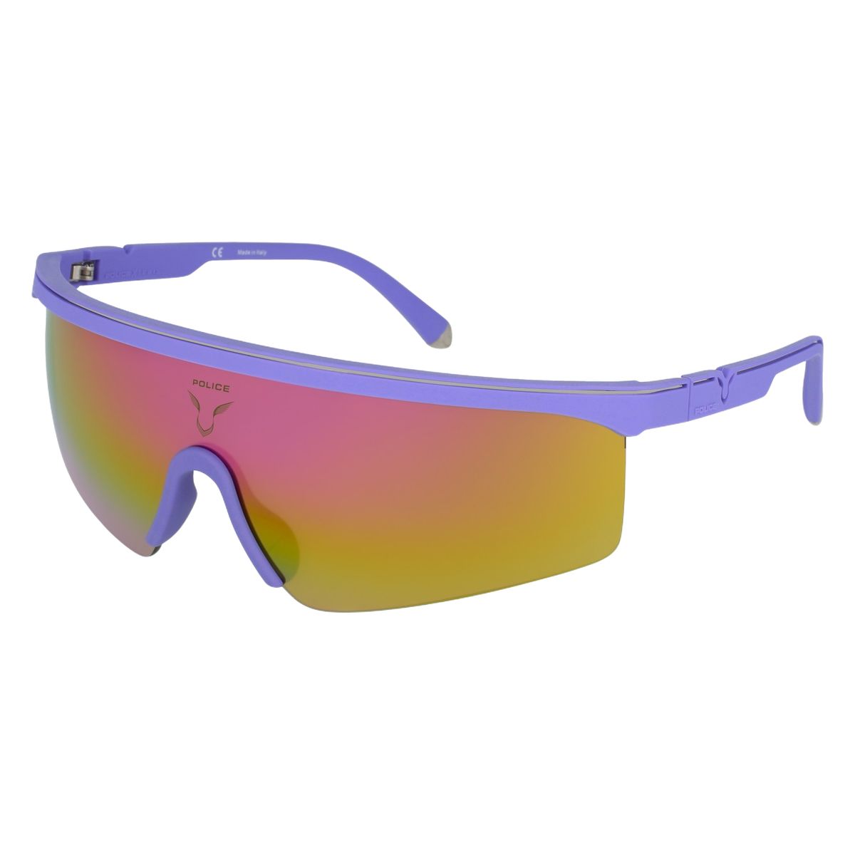 Schild-Sonnenbrille mit verspiegelten Gläsern