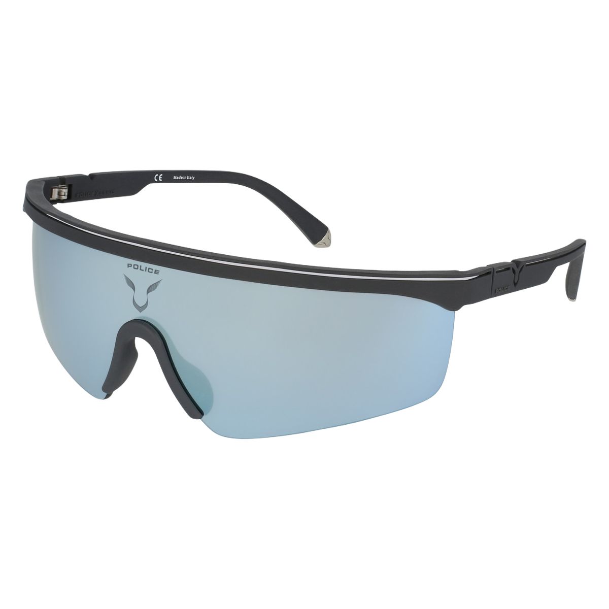 Schild-Sonnenbrille mit verspiegelten Gläsern