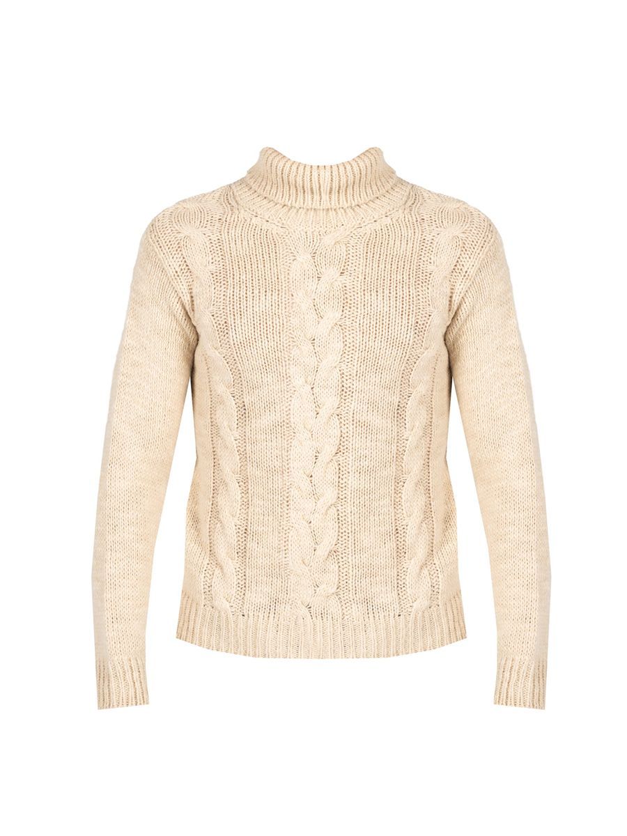 Herren Rollkragenpullover mit Zopfmuster
