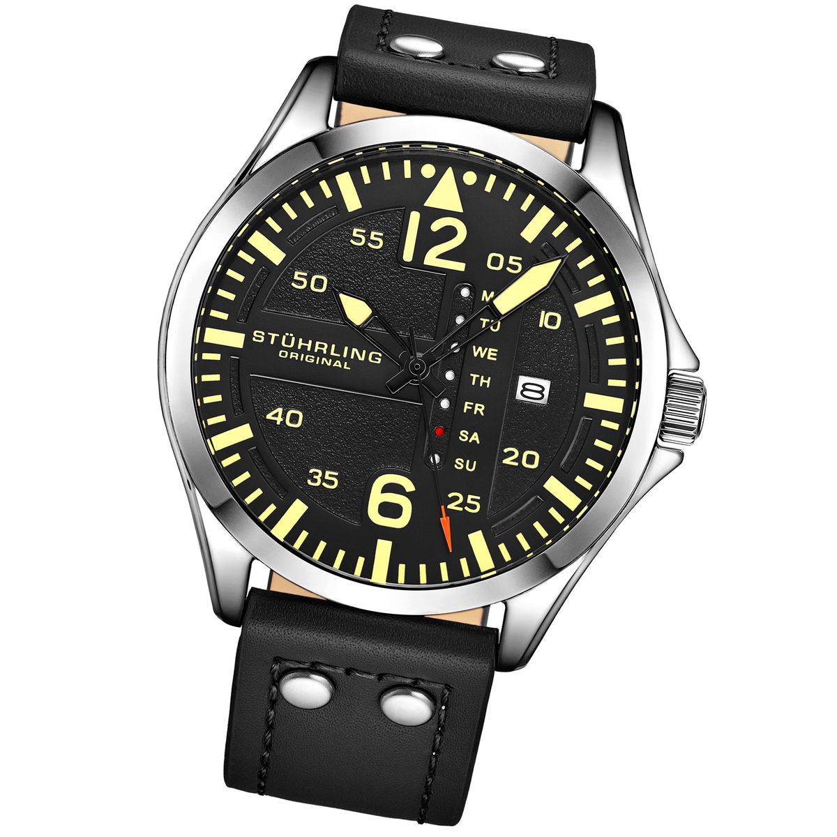 Fliegeruhr mit Quarzwerk im Pilotendesign