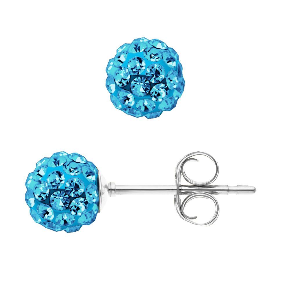 Kristallohrstecker in Blau