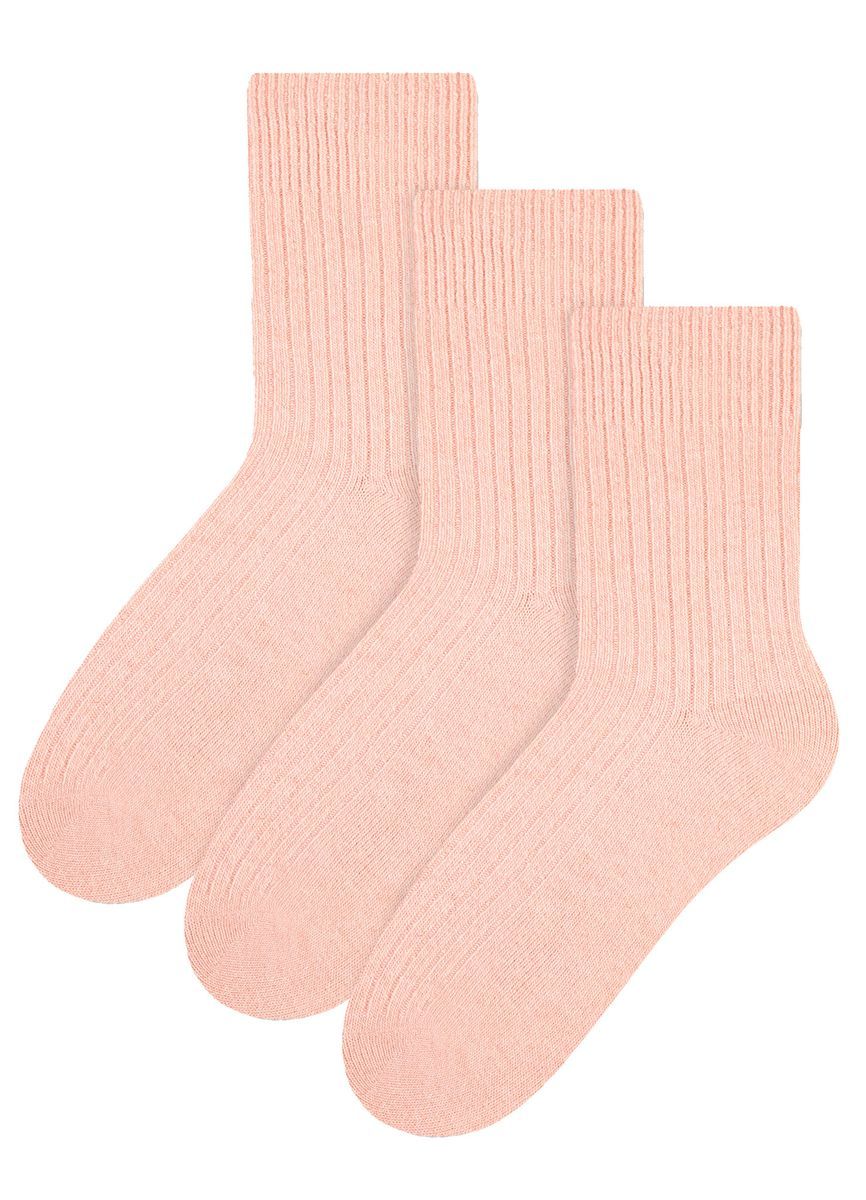 3 Paar Womens Wool Dress Socks | Steven | Ladies Breathable Cushioned Socks - Light Pink