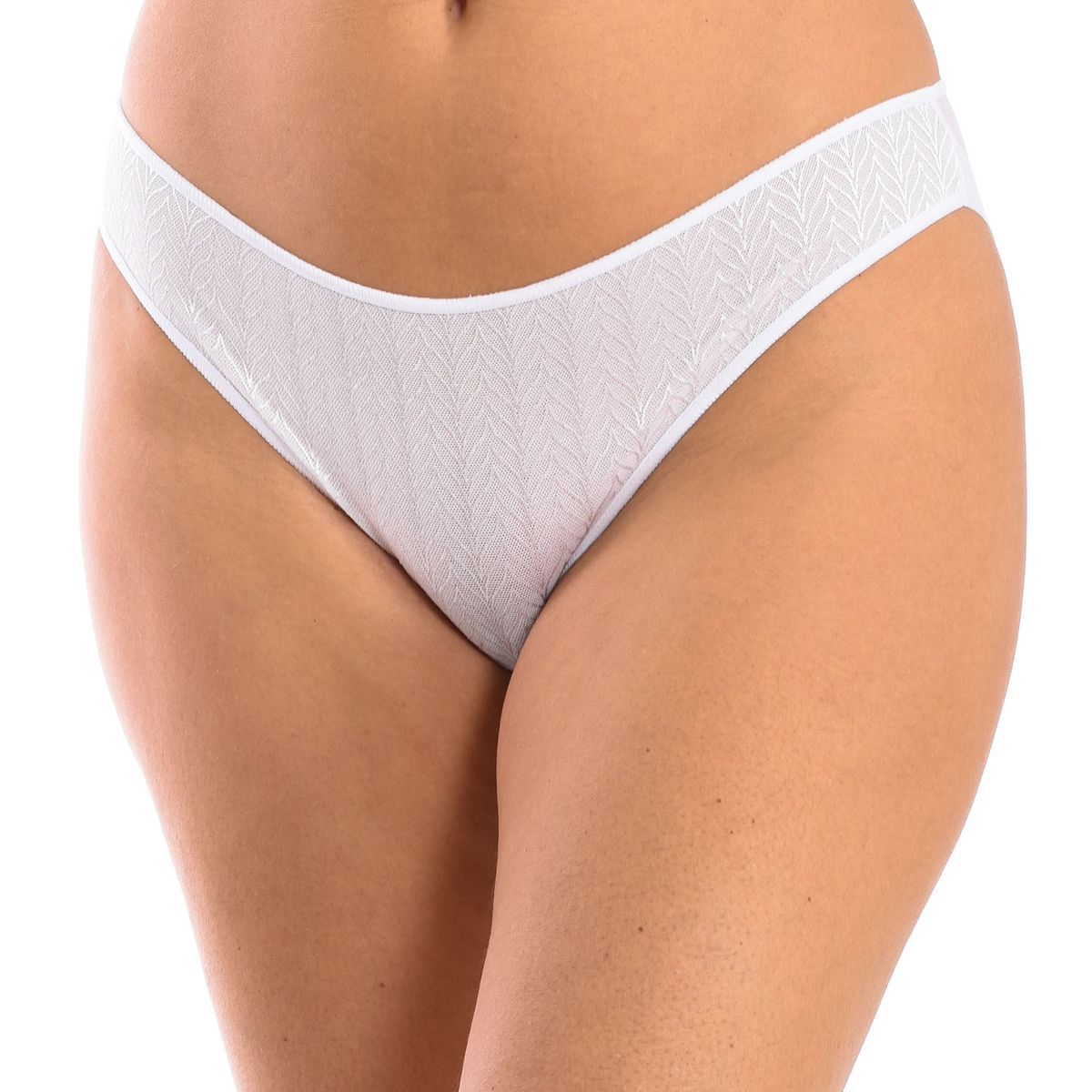 Weißer Microtüll-Bikini-Slip