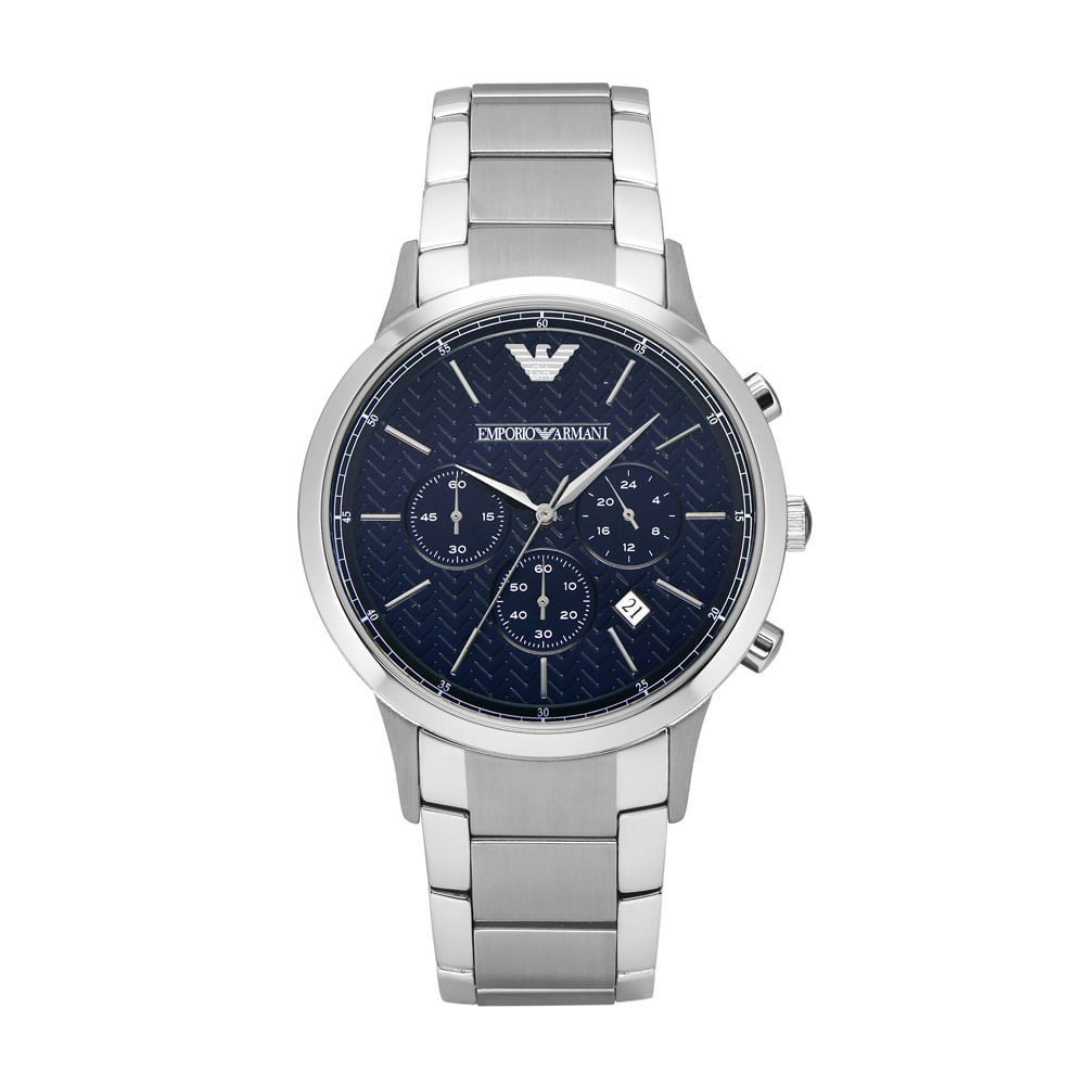 Elegante silberne Chronographen-Armbanduhr