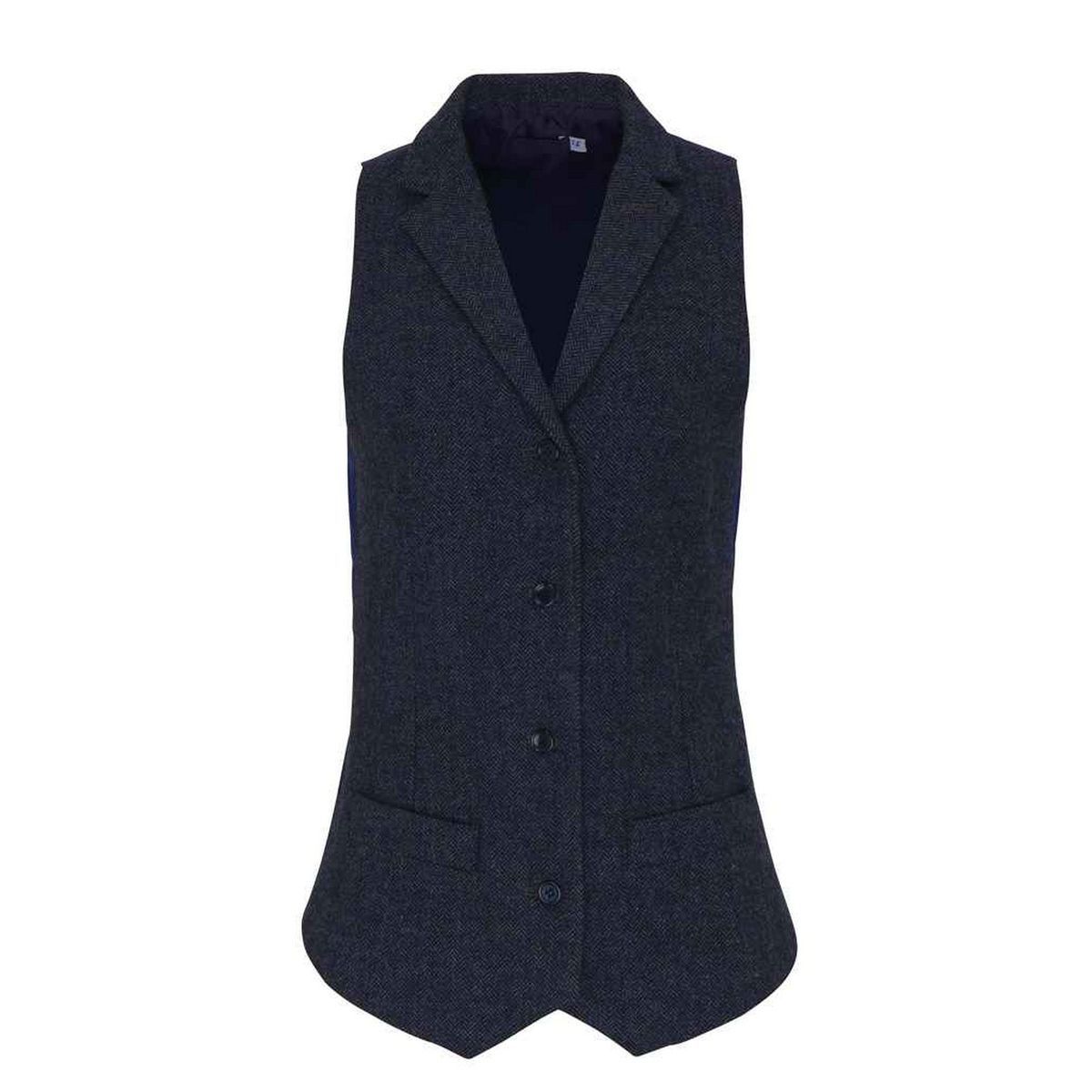 Ärmellose Tweed-Weste mit Fischgrätmuster für Damen