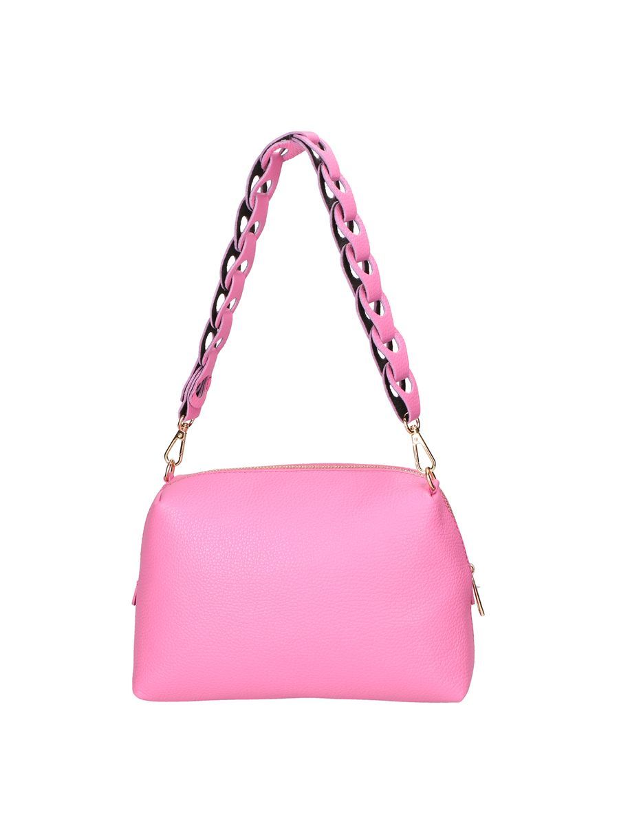 Helle pinke Leder-Schultertasche