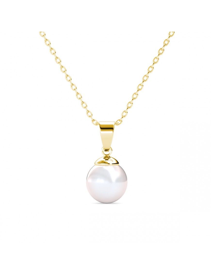 Perlenanhänger Halskette mit Goldkette