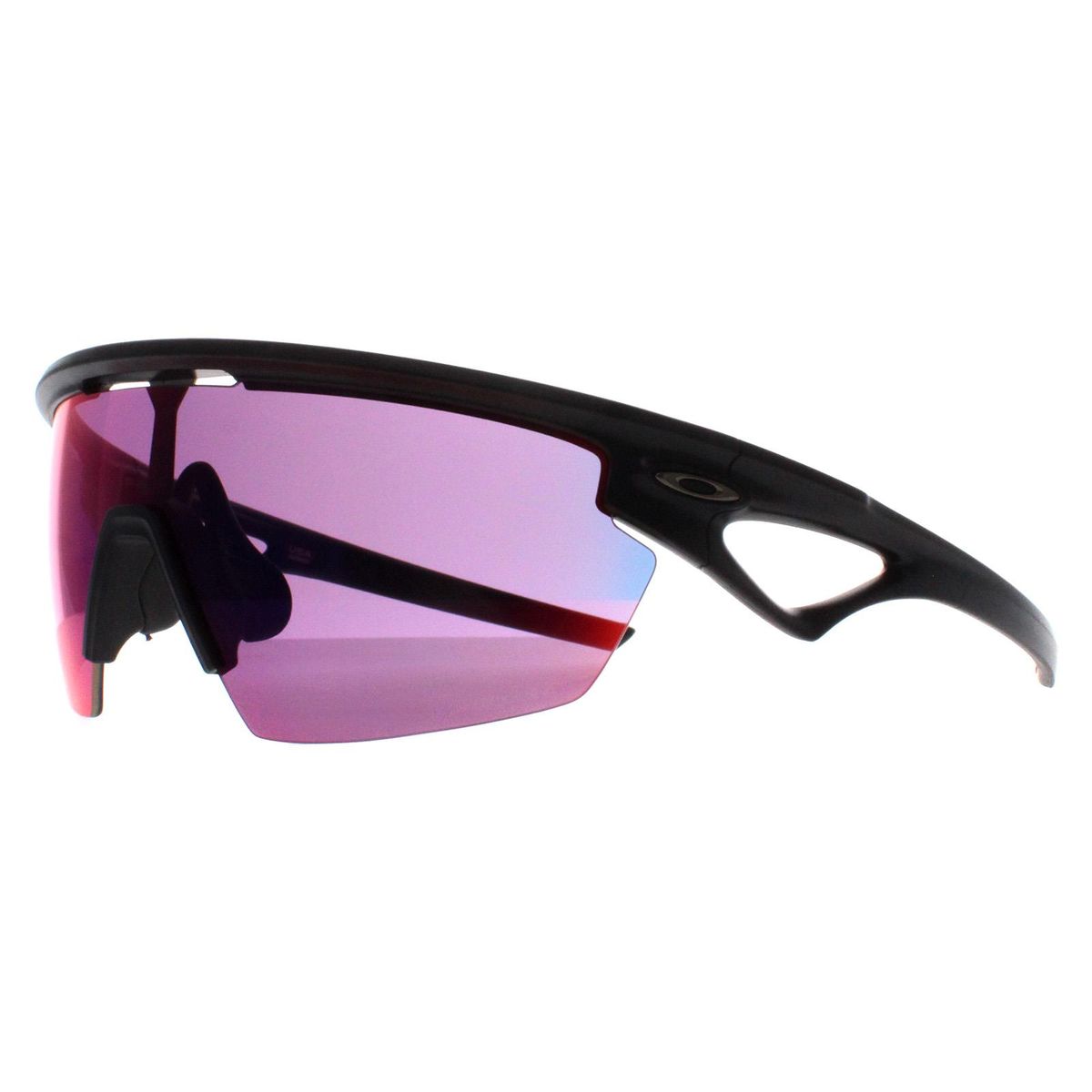 Sportliche Wrap-Sonnenbrille mit pinkfarbener Linse