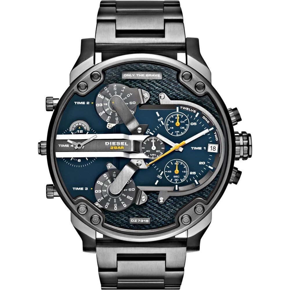 Multifunktionale Gunmetal Edelstahl Herrenuhr