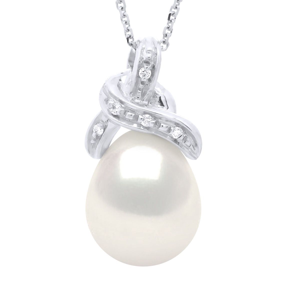 Perlenanhänger Halskette mit Diamanten